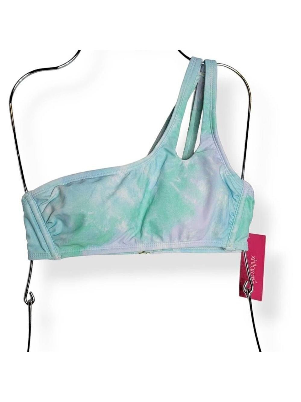 Xhilaration Blue Tie Dye One Shoulder Bikini Top XS